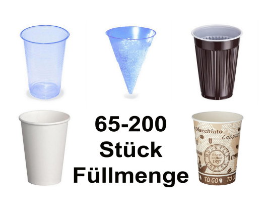 MultiCup Becherspender für Trinkbecher aus Pappe und Kunststoff mit Ø 70mm, weiß