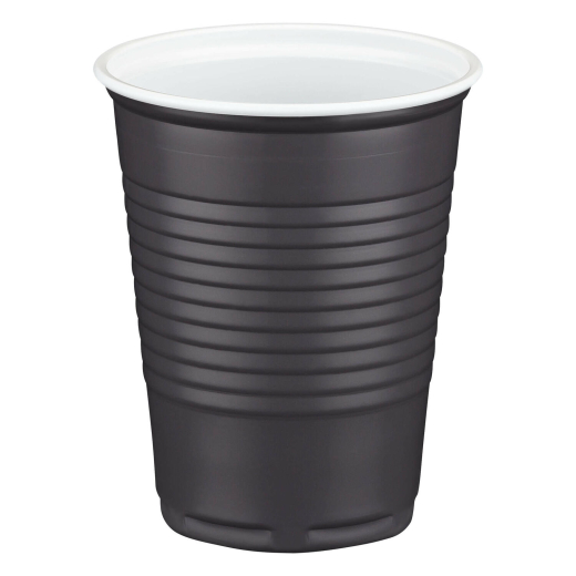 Kaffeebecher Heißgetränkebecher braun/grau-weiß 180 ml, Ø 70mm, PP, 15 Stk.