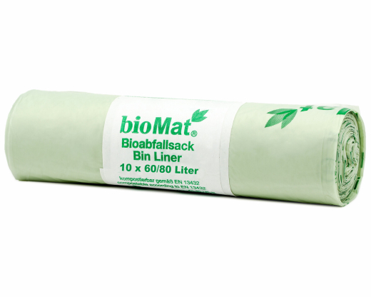 BIOMAT kompostierbare Abfallbeutel für organische Abfälle | 80L 81x110cm, 10 Stk.