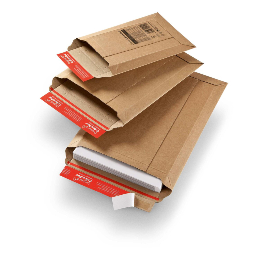 ColomPac Versandtaschen 250 x 340 x -50 mm extrem starke Wellpappe Selbstklebeverschluss Aufreißfaden braun