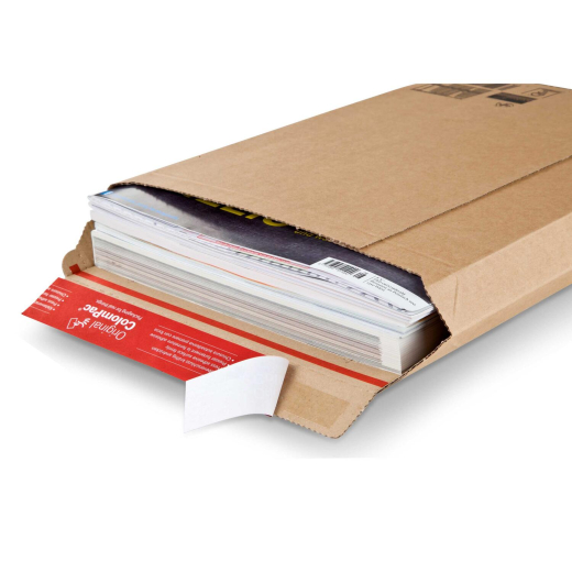 ColomPac Versandtaschen 150 x 250 x -50 mm extrem starke Wellpappe Selbstklebeverschluss Aufreißfaden braun