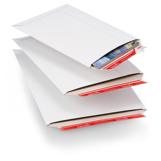ColomPac Versandtaschen 160 x 175 x -30 mm Vollpappe Selbstklebeverschluss Aufreißfaden weiß