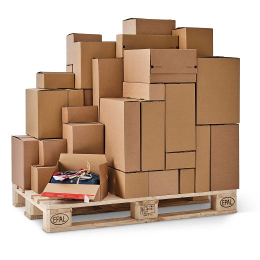 ColomPac Euroboxen S 200 x 200 x 100mm mit Selbstklebeverschluss & Aufreißfaden braun