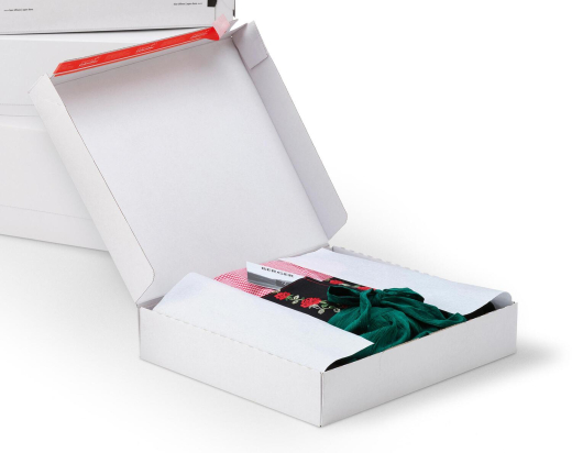 ColomPac Fashionbox 455 x 390 x 135mm mit Selbstklebeverschluss & Aufreißfaden weiß