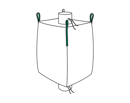 Big Bag 90x90x115cm mit Einlauf und Auslauf SWL 1.250 kg