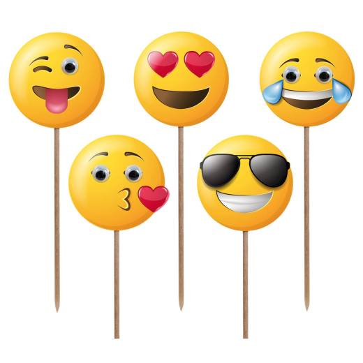 Deko-Picker 'Emojis', 12cm, 100 Stk.