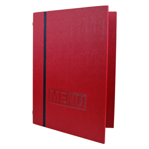 Speisekarte 'Elegance' A4, 8 Seiten, rot, hochwertige Gastro-Menükarte