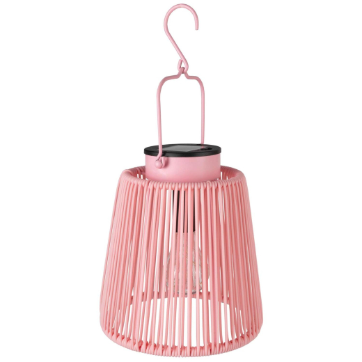 Solarlaterne Gartenlaterne Outdoor aus Metall LED pastellrosa, 22cm