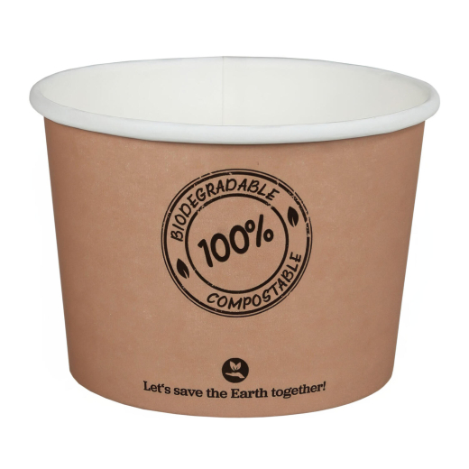Suppenbecher ToGo Verpackung aus Karton 450ml Ø11.5cm bis 100°C, 25 Stk.