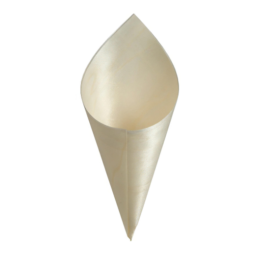 Fingerfood Spitztüten aus Pappelholz Ø 9,5 cm · 18 cm, 50 Stk.