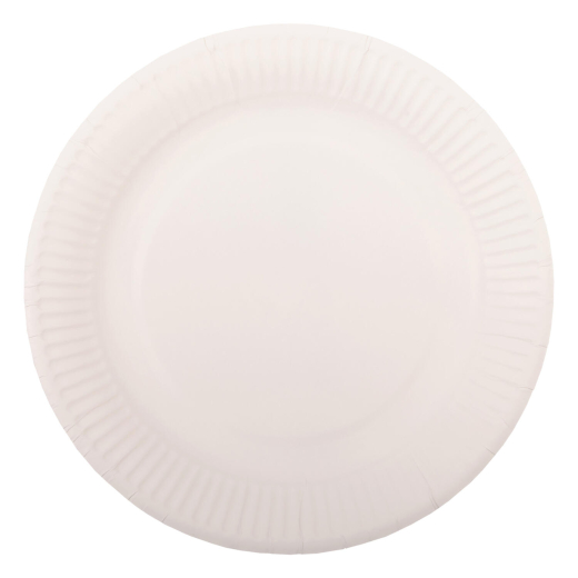 Teller aus Pappe rund Ø18cm weiß, 20 Stk.