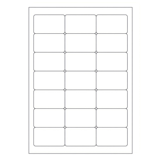 Etiketten Labels selbstklebend weiß 63.5 x 38.1mm auf DIN A4, 2100 Stk.