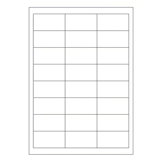 Etiketten Labels selbstklebend weiß 64.6 x 33.8mm auf DIN A4, 2400 Stk.