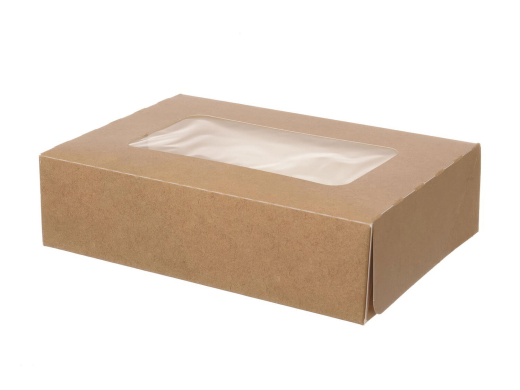 Fensterkarton Cateringkarton Geschenkkarton Transportkarton mit Sichtfenster 19 x 13 x 5 cm