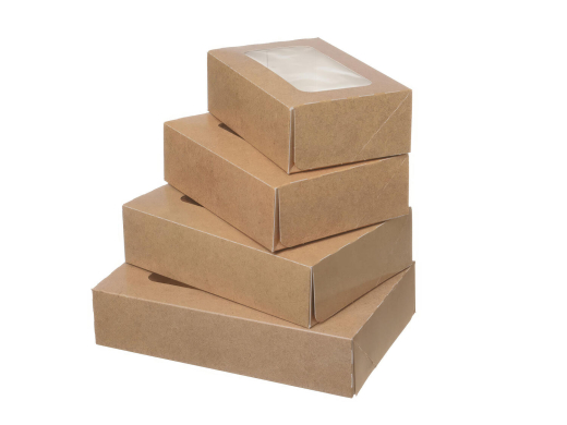Fensterkarton Cateringkarton Geschenkkarton Transportkarton mit Sichtfenster 19 x 13 x 5 cm