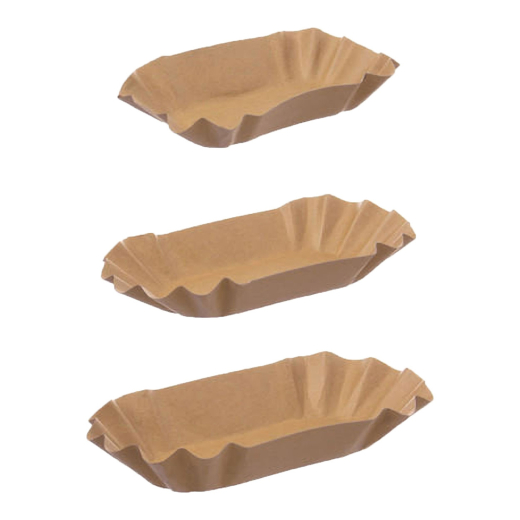 Pappschalen Größe M kunststofffreie Fettbarriere braun 10,5 x 17,5 x 3 cm, 250 Stk.