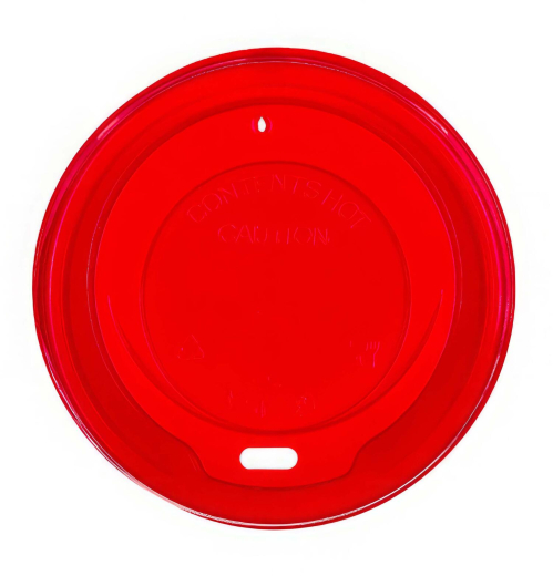 Domdeckel rot für Pappbecher COFFEE TO GO mit 90mm Ø, 100 Stk.