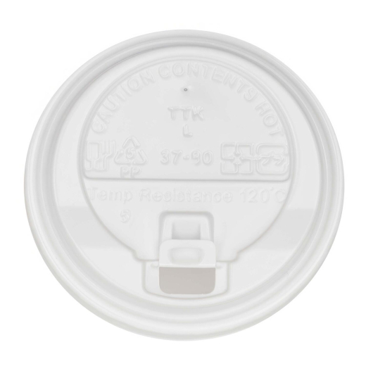 Domdeckel mit Verschlußklappe weiß für Pappbecher COFFEE TO GO 90mm Ø, 100 Stk.