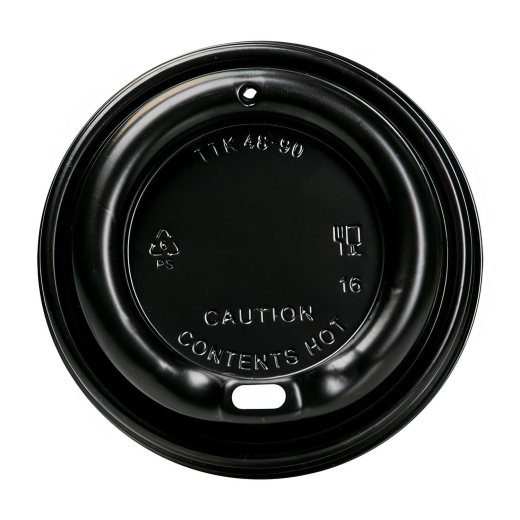 Domdeckel TUBE schwarz für Pappbecher COFFEE TO GO mit 90mm Ø, 100 Stk.