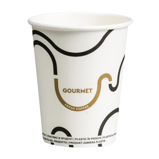 Kaffeebecher CoffeeToGo Pappbecher GOURMET WHITE Fresh Coffee 200ml, 50 Stk.