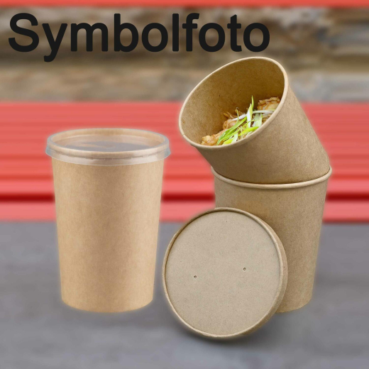 Deckel für Suppenbecher Kraftpapier rund Ø11,5cm, 25 Stk.