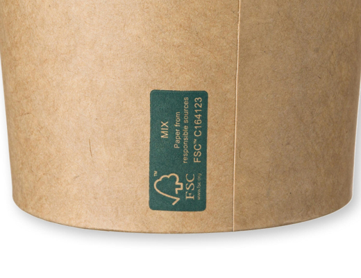 Eisbecher Feinkostbecher aus Pappe Kraftpapier FSC® rund 350 ml braun Ø 90 mm, 50 Stk.