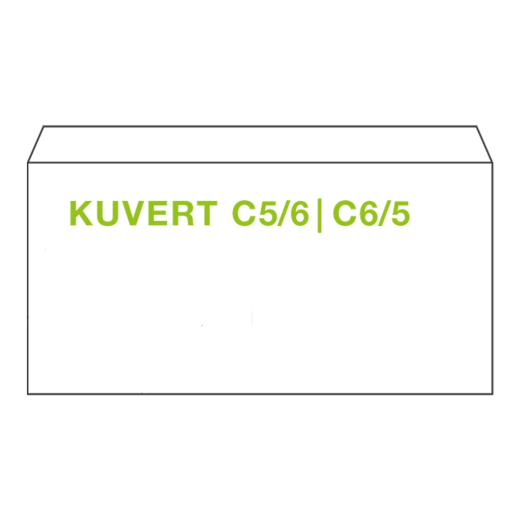 ÖKI Briefumschläge Kuvert C5/6 110x220mm weiß, 80 gr. selbstklebend, 100 Stk.