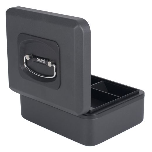Deluxe Geldkassette mit praktischer Öffnungsfunktion 200mm, schwarz/anthrazit
