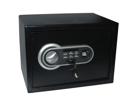Tresor Safe Fingerprint inkl. Schlüssel 352 x 250 x 250 mm, 15,7 l schwarz