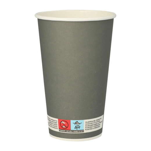 Bierbecher aus Pappe 0,4l - 400ml grau, 20 Stk.