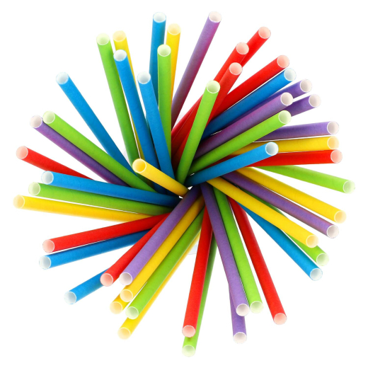 Papiertrinkhalme Shake-Halme Kaltgetränke 25 cm Ø 8 mm farbig sortiert, 100 Stk.