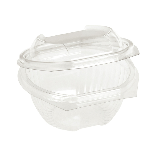 Salatschalen mit fixem Deckel aus transparentem Kunststoff (PLA) 250ml, 50 Stk.