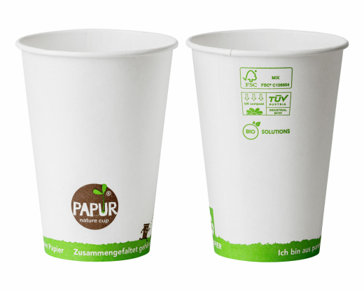 Automatenbecher Kaffeebecher PAPUR ohne Kunststoff 70,3mm Ø 180 ml, 100 Stk.