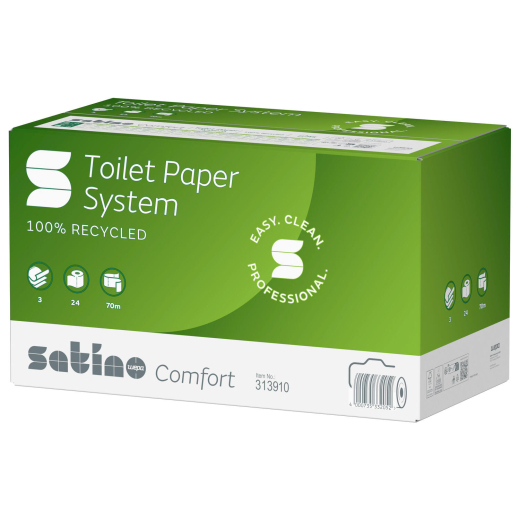 Satino Comfort System Toilettenpapier Großrollen 3-lagig JT3 System 24 Rollen je 507 Blatt