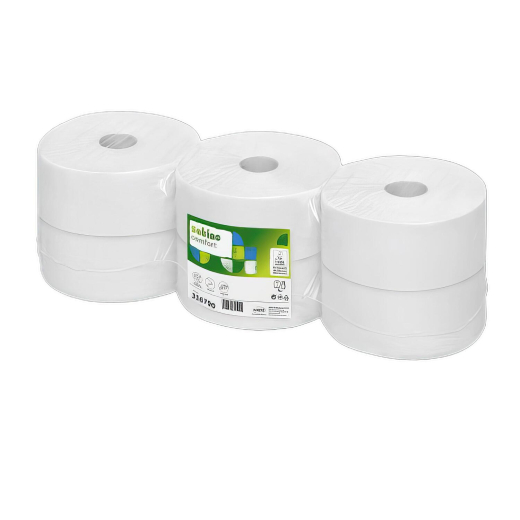 Satino Comfort Jumbo Toilettenpapier 2-lagig recycling JT2, 6 Rollen je 1280 Blatt