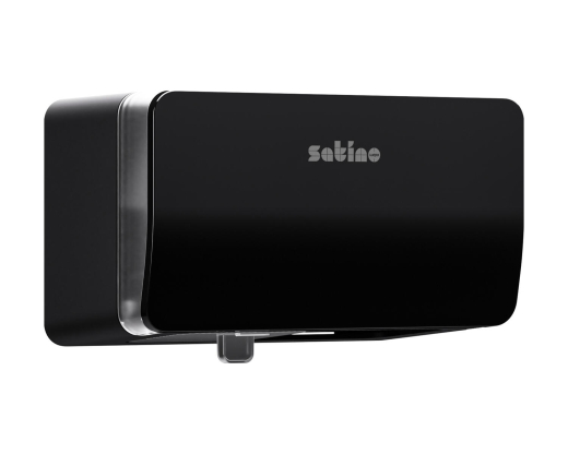 Satino Hyginity Doppelrollen Toilettenpapierspender, System MT1, 30,1 cm ×15,9 cm × 18,6 cm, schwarz