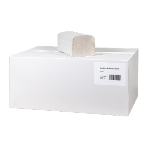 EcoLine Falthandtücher V-Falz recycling 24x22cm 2-lagig 20 x 200 Stück = 4000 Stk.
