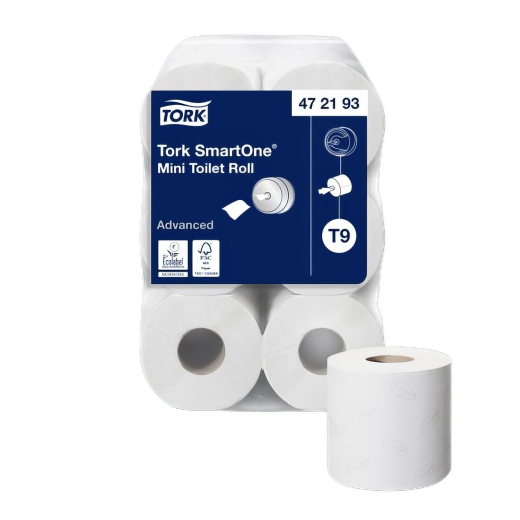 Tork SmartOne Toilettenpapier weiss 2-lagig T9, 12 Rollen je 620 Blatt