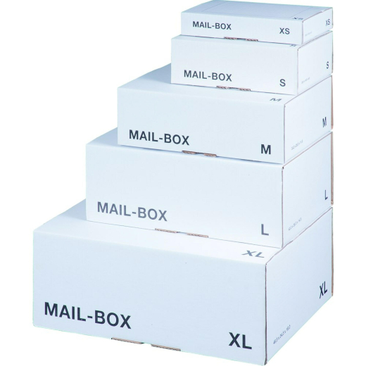 Versandkarton 395x248x141mm MAILBOX L mit Steckverschluss wiederverschließbar weiß