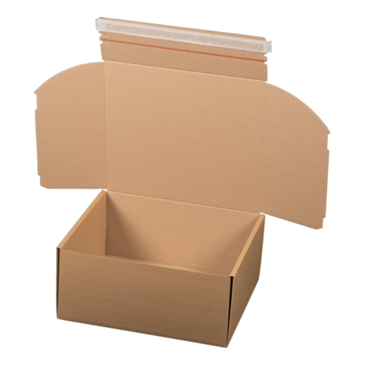 Versandkarton 340x315x155mm MODULBOX 6 mit Selbstklebeverschluss & Aufreißfaden braun
