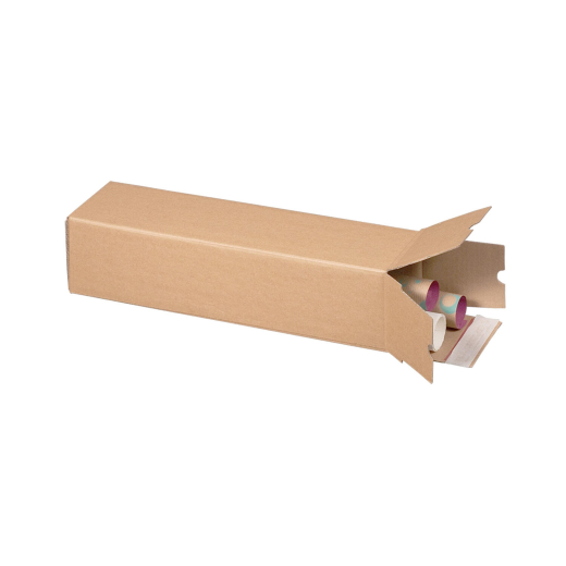 Versandhülsen 435x105x105mm PLAN BOX braun quadratisch mit Selbstklebeverschluss & Aufreißfaden