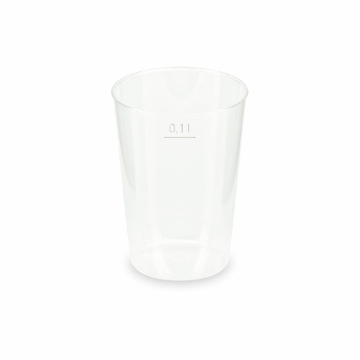 Mehrwegbecher Pfandbecher transparent PP Eichstrich 0,1 l Ø 5,5 cm, 40 Stk.