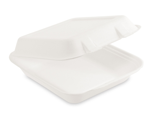 Menüboxen Lunch-Boxen Sandwichbox Zuckerrohr 220x200x67mm, 50 Stk.