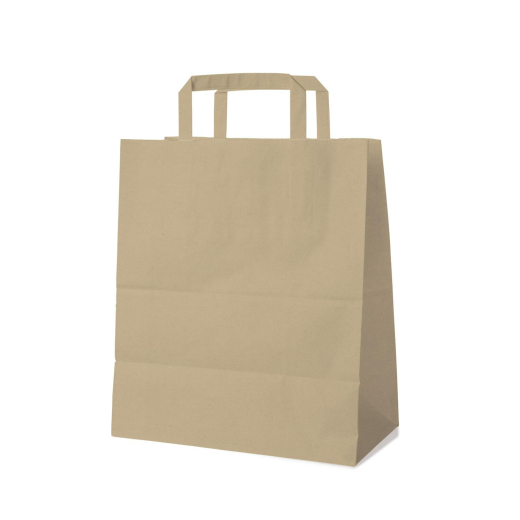 Papiertragetaschen 32 x 26 x 14 cm mit EAN-Code braun, 250 Stk.