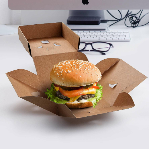 Burgerboxen kraft braun mit Fettbarriere, 14,5x14,5x15 cm, 50 Stk.