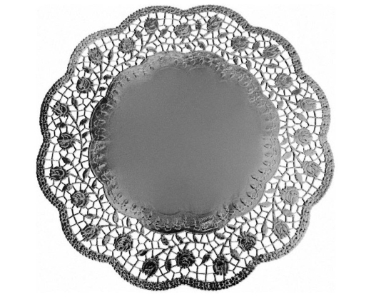 Deko-Tortenspitzen rund silber Ø 32 cm, 4 Stk.