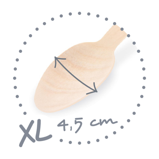 Holzlöffel 16 cm mit XL-Breite von 4,5 cm, 100 Stk.