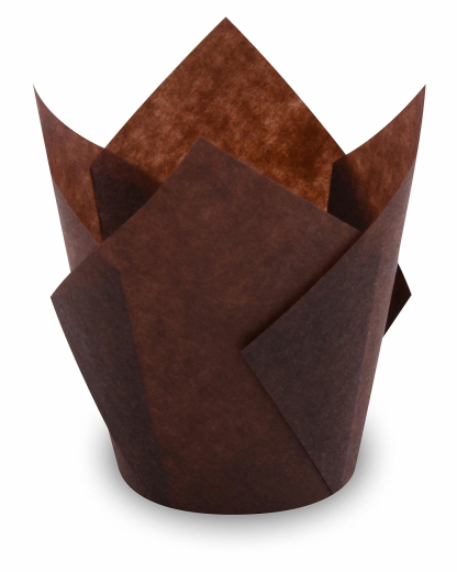 Muffin-Tulip-Wraps Ø 50 x 85 mm dunkelbraun, 160x160 mm, 100 Stk.