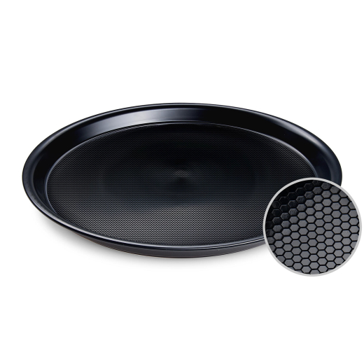 Gastro Serviertablett rutschfest rund schwarz Ø37 x 3 cm