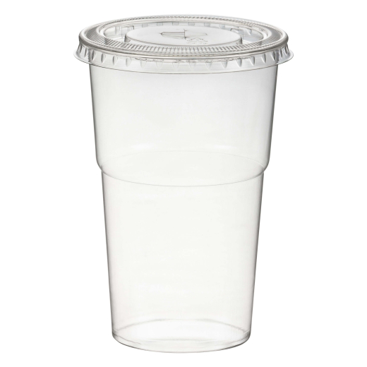 Smoothiebecher inkl. Deckel mit Schlitz 200 ml, Ø 78mm, PET, glasklar, 50 Stk.